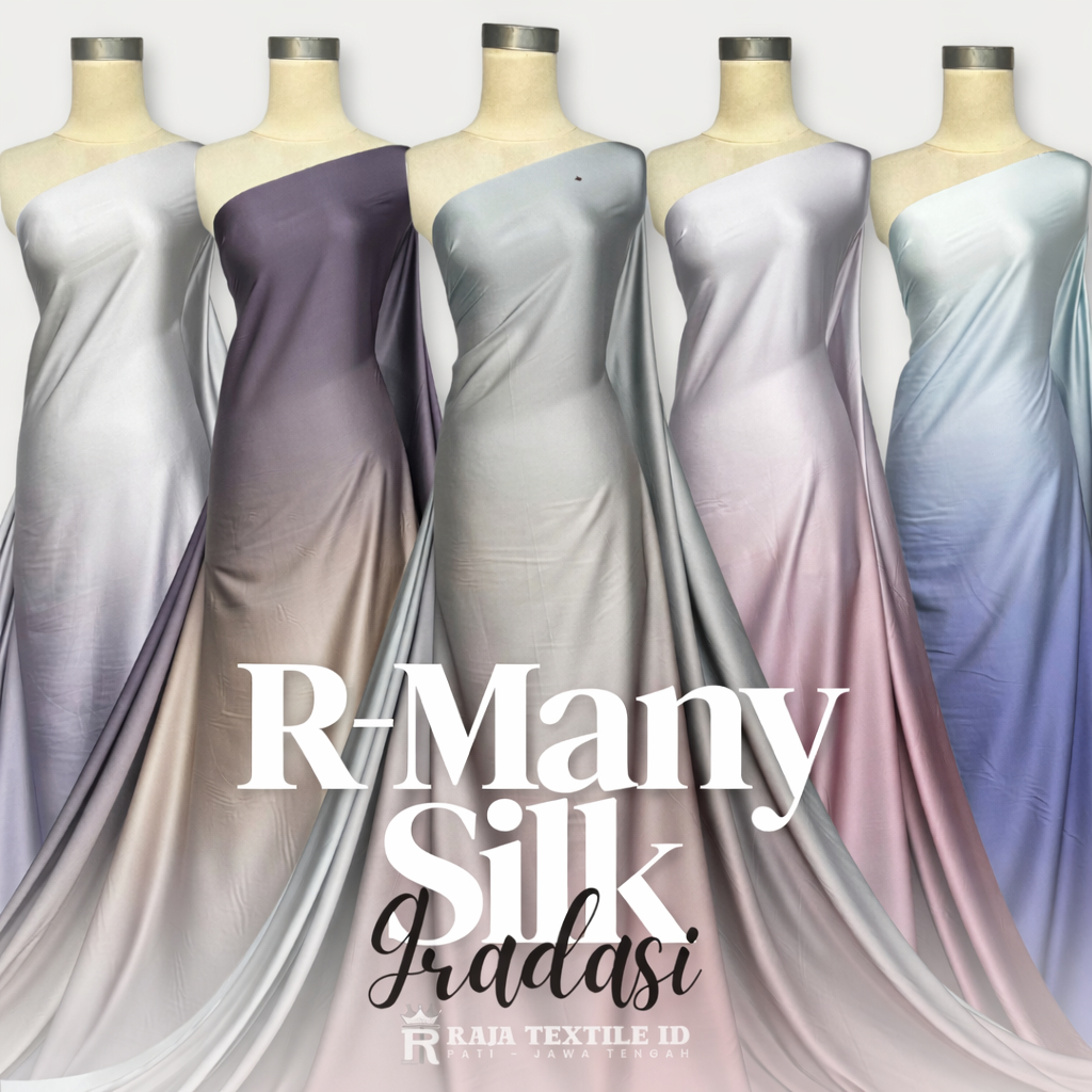 R-Many Silk Gradient Satin Fabric & วัสดุเพื่อนเจ้าสาวกํามะหยี่ไล่ระดับสีนําเข้าระดับพรีเมียม