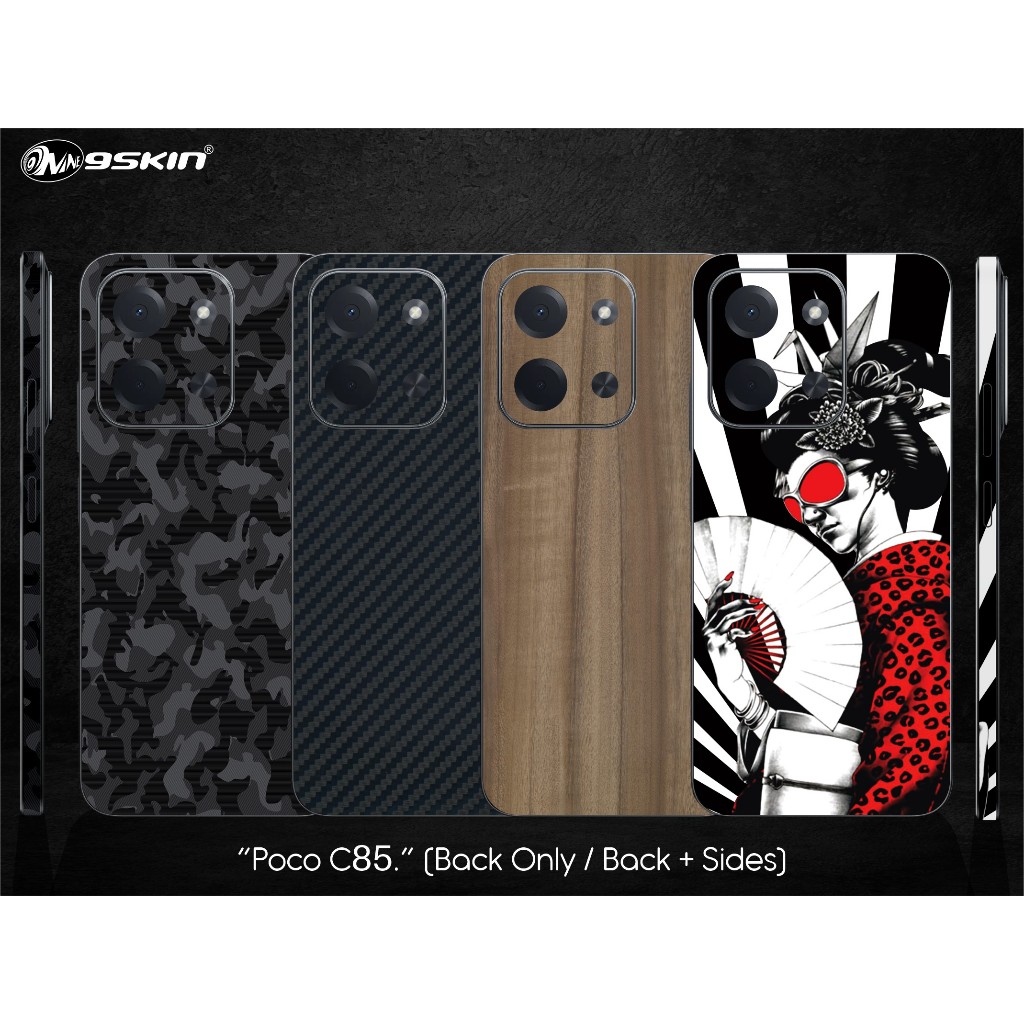 9skin Poco C85 Back Case Skin Custom Carbon Leather Special Texture