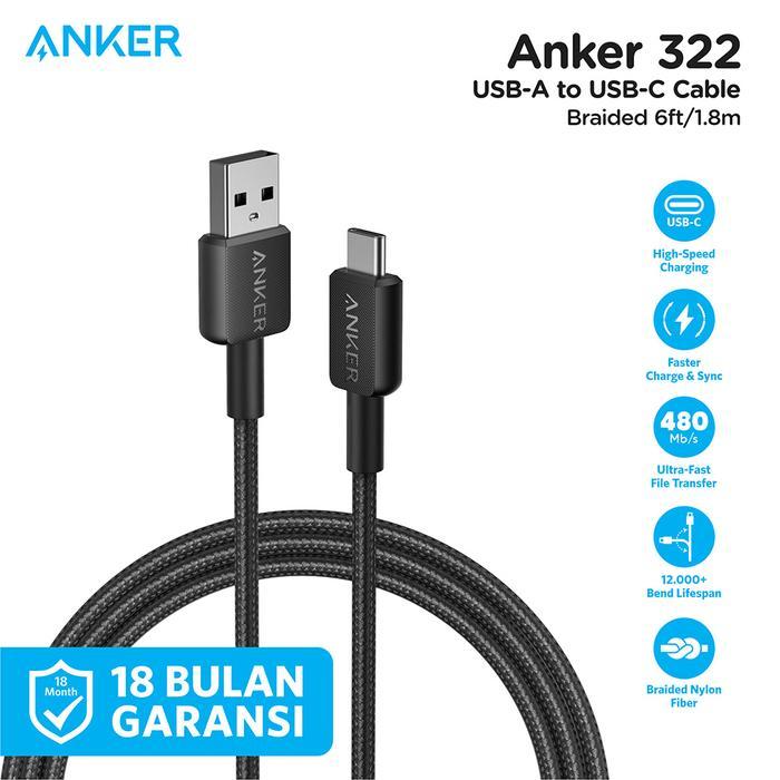 ANKER KD 322 TYPE A TO C (6FT BRAIDED)