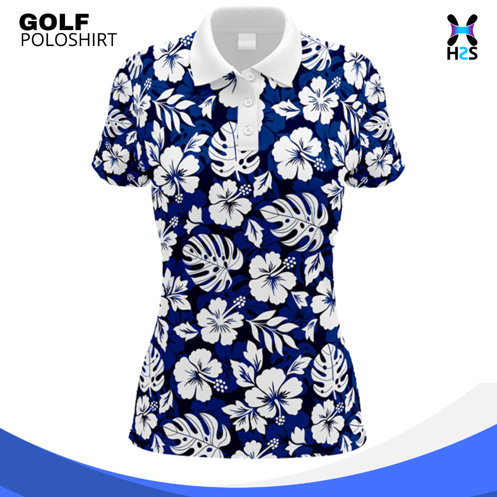 เสื้อกอล์ฟผู้หญิง - CUSTOM FLORAL POLOSHIRT - ผ้ากอล์ฟผู้หญิง - STYLISH SPORT CLOTHES 2026 H2S