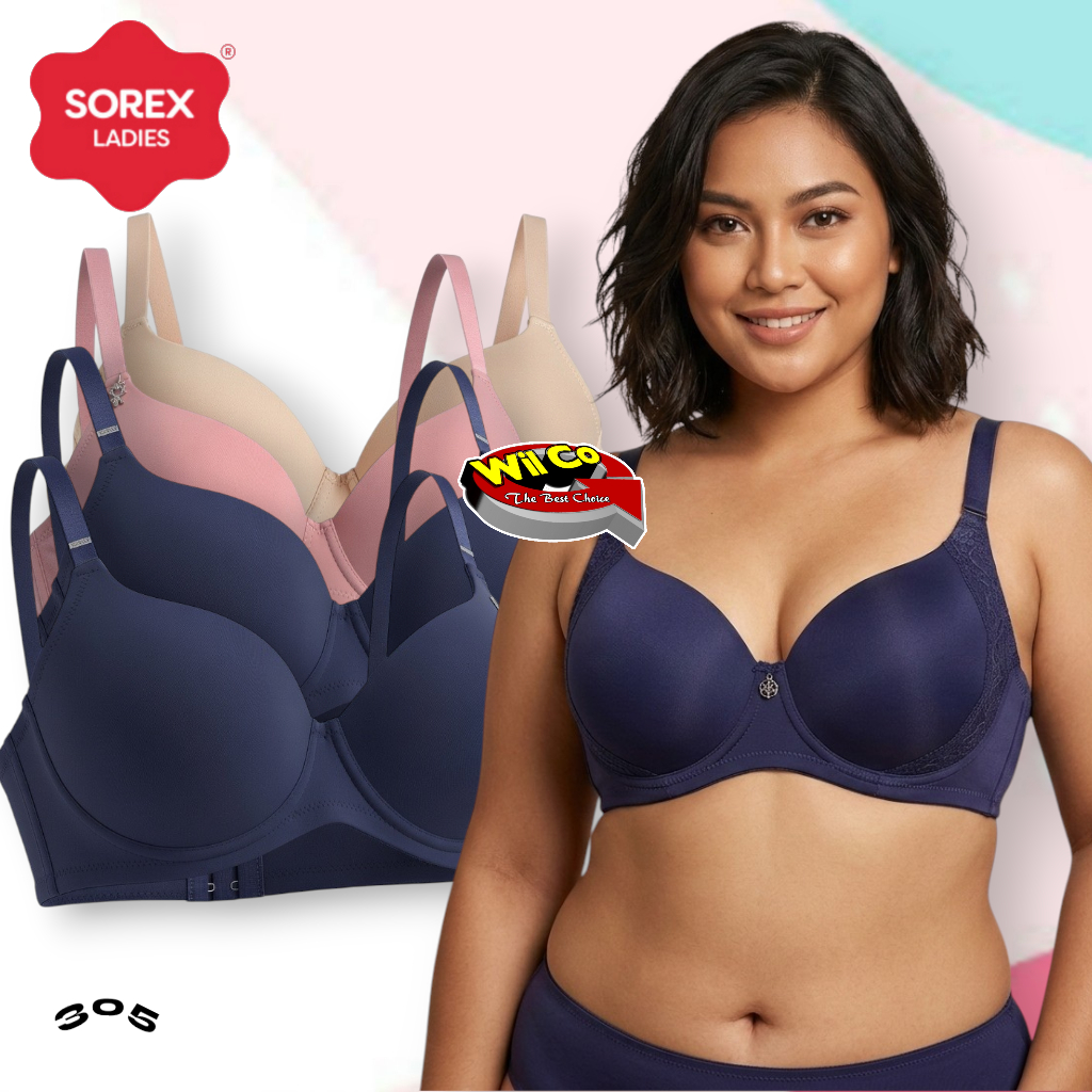 K305 (1-3 ชิ้น) Sorex Bra สําหรับผู้ใหญ่ผู้หญิง Jumbo Foam พร้อม Underwire Cup D สามตะขอขนาด 38 40 4