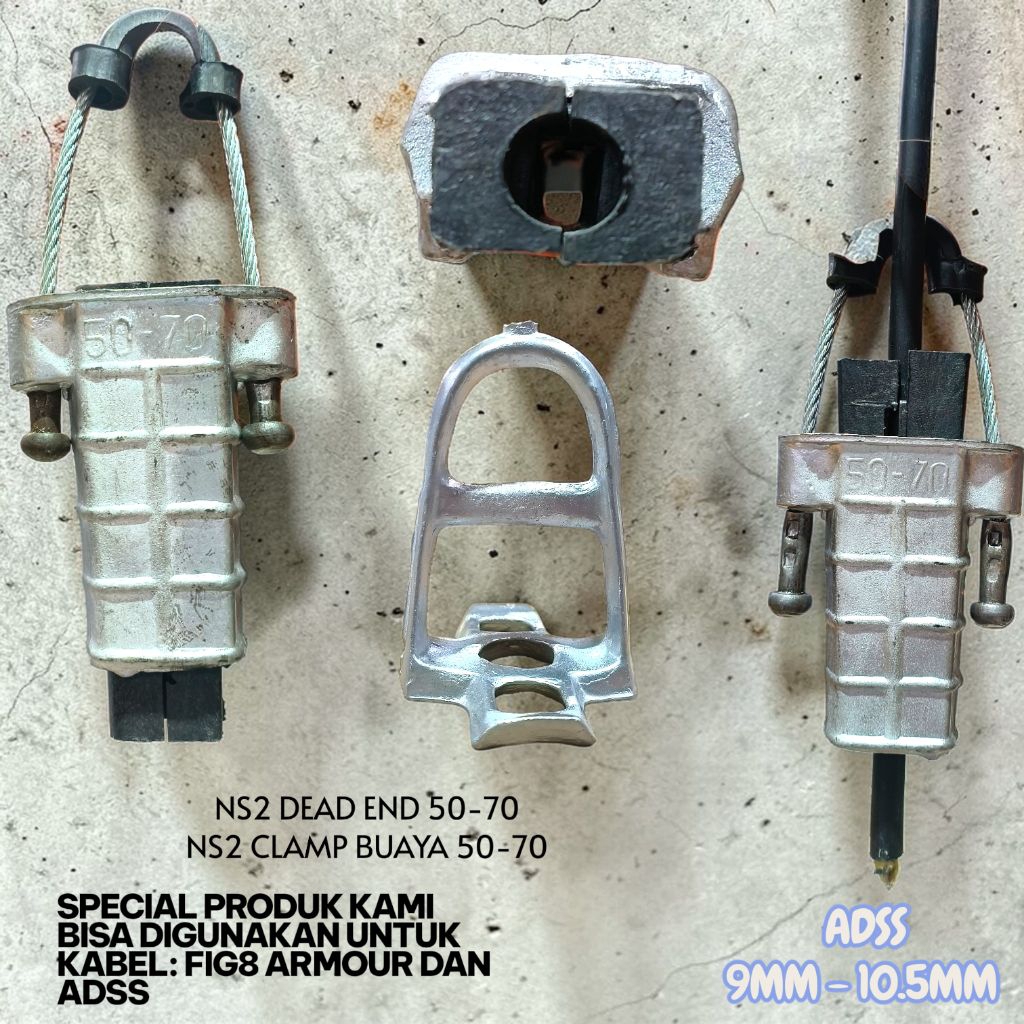 DEAD END 50/70 NS2 แคลมป์จระเข้ / 50-70 แคลมป์จระเข้สําหรับ adss fig8 สายแขน