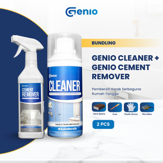 Genio | Cement Remover Spray & Genio Cleaner 500ml | Spray pembersih noda semen & Pembersih Kamar Mandi