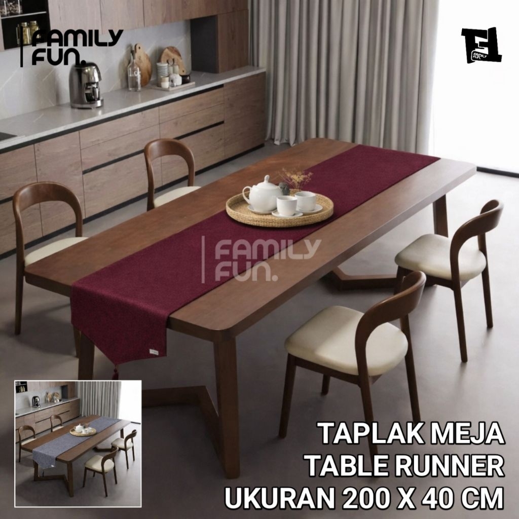 DINING TABLE CLOTH 200X40 CM - TABLE RUNNER - AESTTHETIC CLOTH - ผ้ากันกระแทก