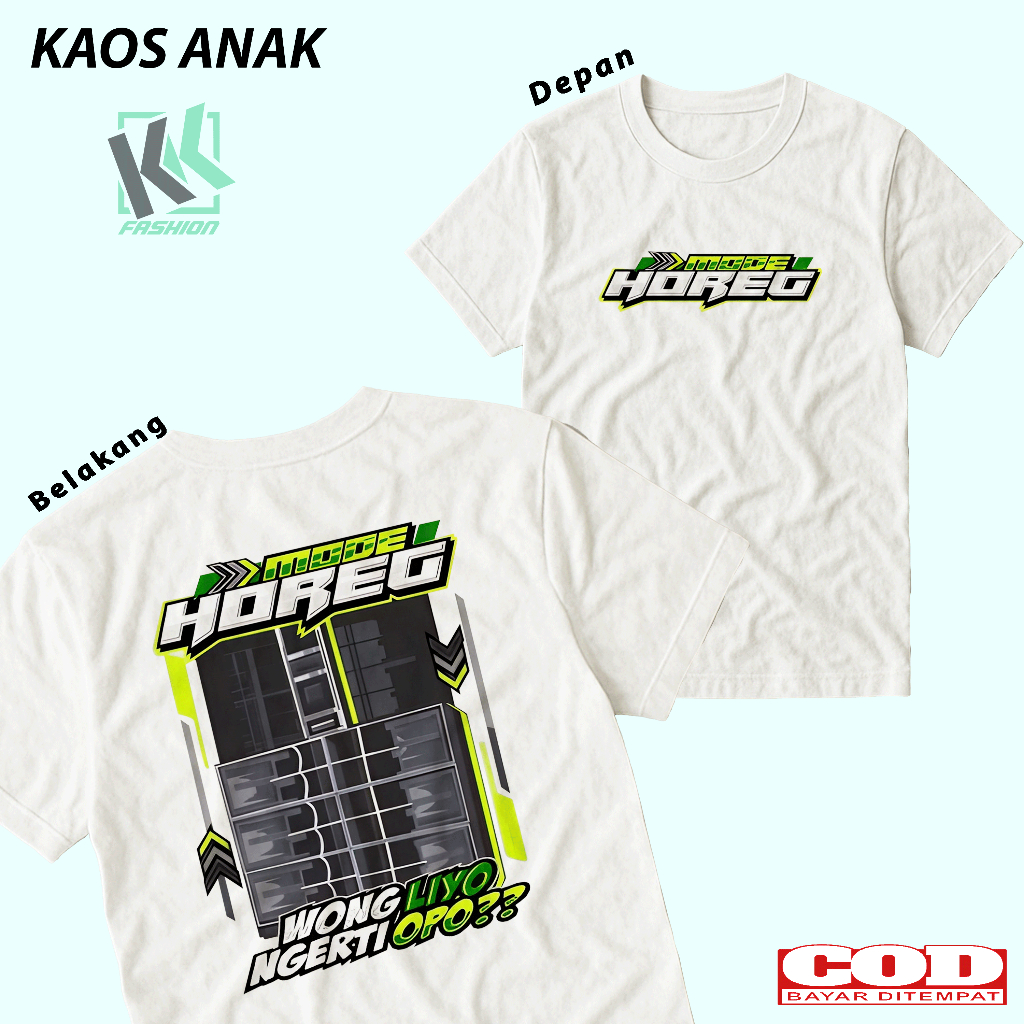 KATUN KK FASHION8877 เด็กระบบเสียงเสื้อยืด HOREG โหมด Distro ผ้าฝ้ายชายหญิง Sound Racing Blitar
