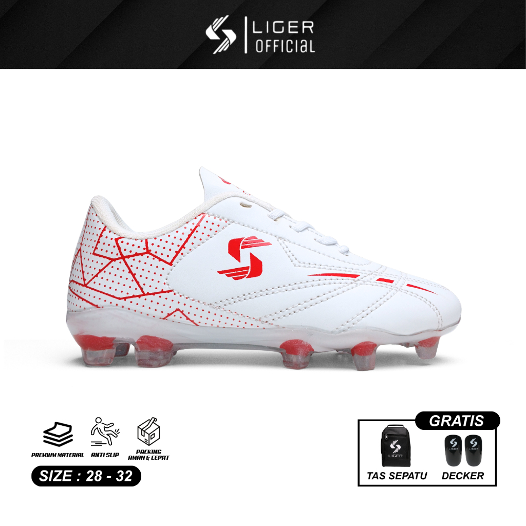 Liger Maverick Kids Football Shoes Liger Original White Boys Soccer Shoes