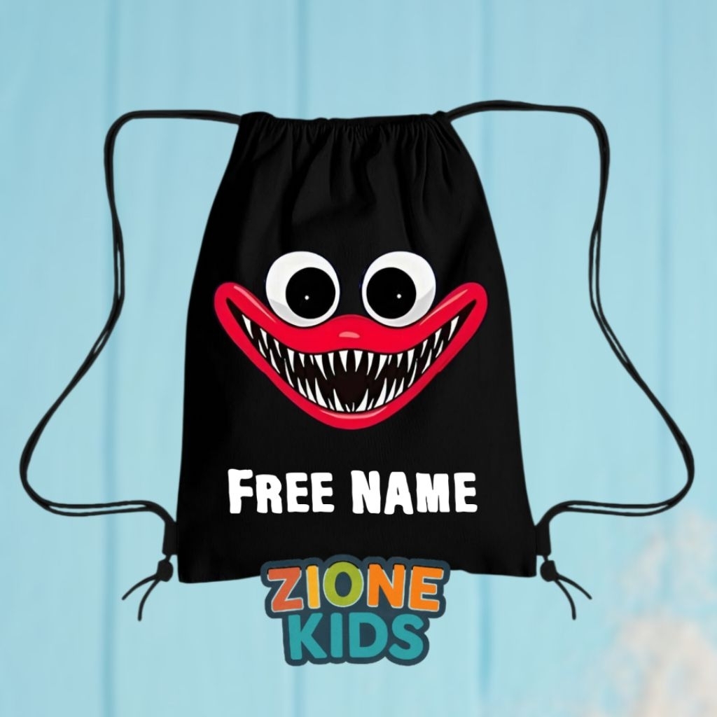 กระเป๋าหูรูดเด็ก Huggy Wuggy ฟรีชื่อ | กระเป๋าหูรูดเด็ก Huggy Wuggy Character | กระเป๋านักเรียนเด็ก