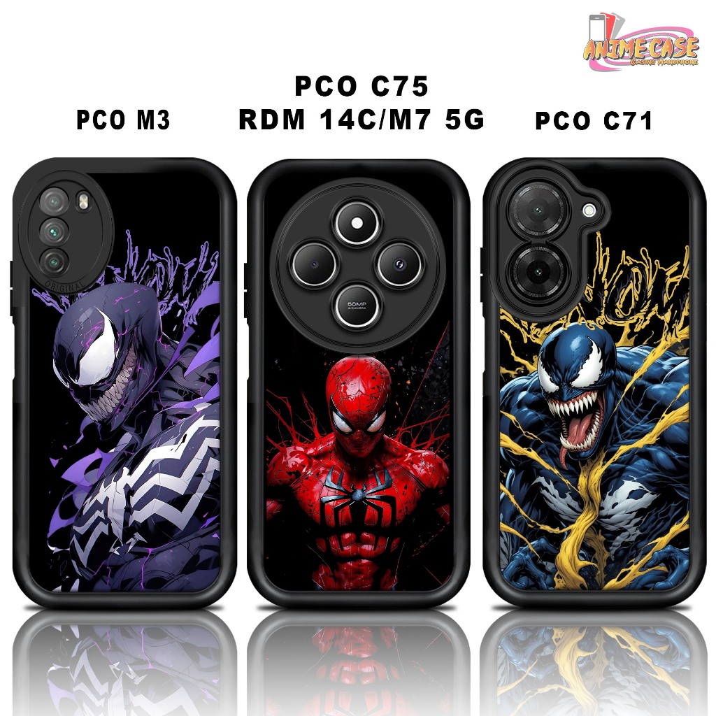 Softcase glossy POCO M3 C75 REDMI 14C M7 5G C71 Casing Case Hp Silicone Camera Protector VENSPIDER