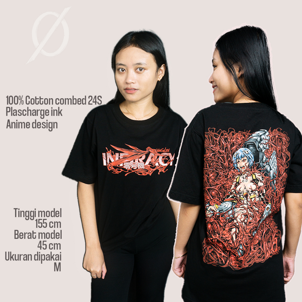 KATUN InPiracy Neon Genesis Evangelion 24s Combed Cotton เสื้อยืดสีดําผู้ชาย