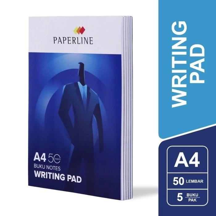 PAPERLINE แผ่นรองเขียน A4 50 แผ่นมีซับใน / Block Note A4 Paperline / แผ่นรองเขียน Paperline A4