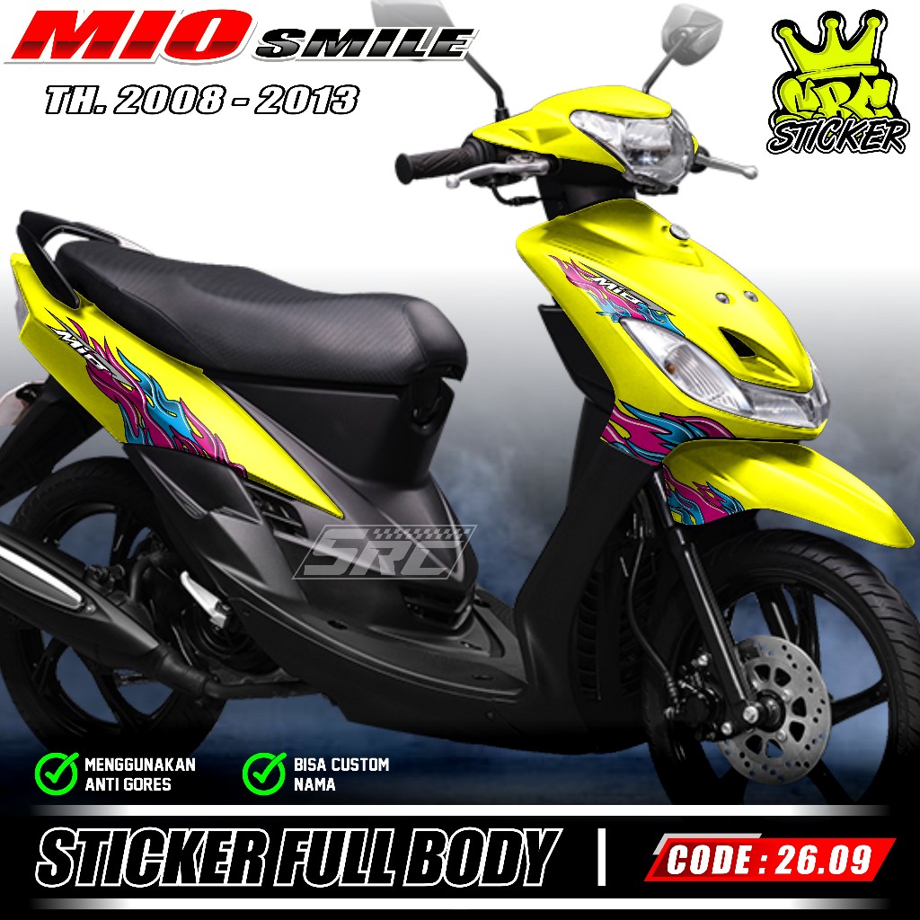ล่าสุด Full Body Decal สติกเกอร์ Yamaha Mio Smile ปี 2008 2009 2010 2011 2012 2013 Decal สติกเกอร์ F