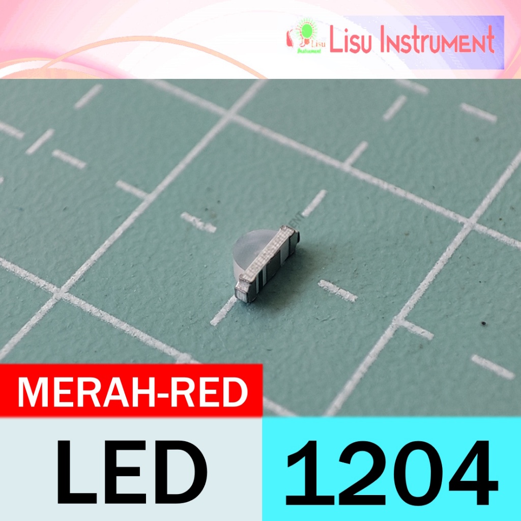 MERAH 1204 (3210 Metric) มุมมองด้านข้าง LED SMD 1206 แดง-แดง