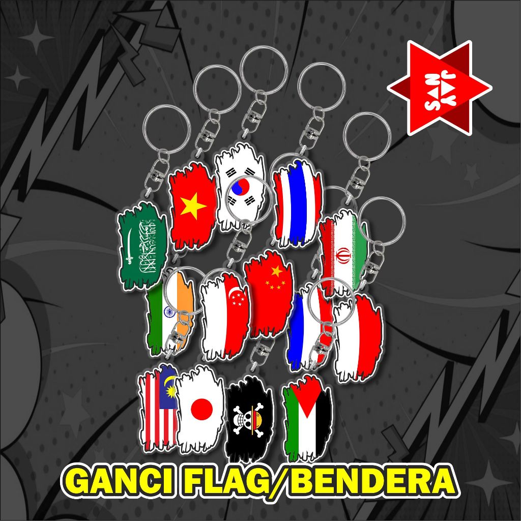 FLAG KEYCHAIN FLAG KEYCHAIN RACING FLAG KEYCHAIN INDONESIA KEYCHAIN