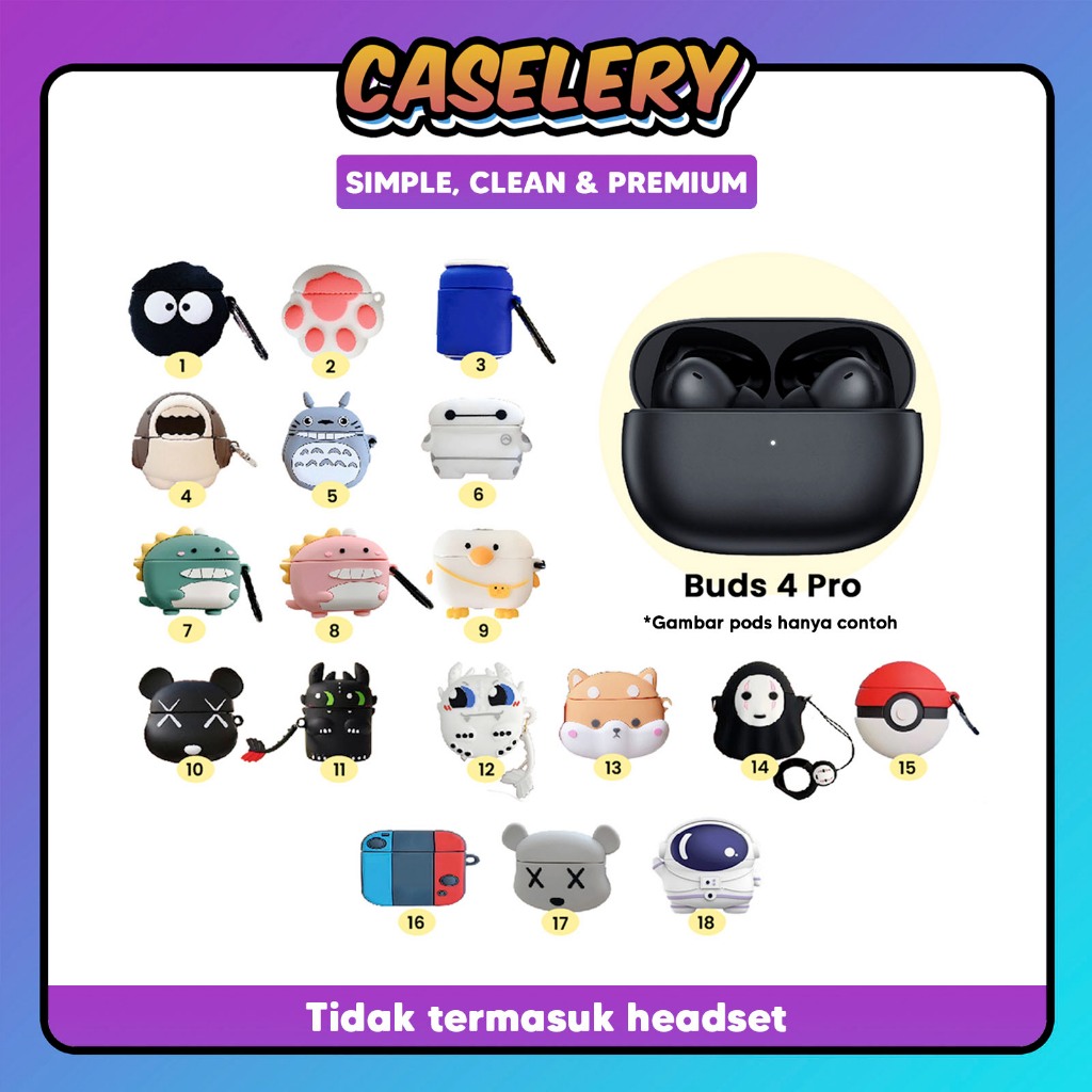 [RP] Redmi Buds 4 Pro Case Cover TWS Silicon Cartoon Character Pepso