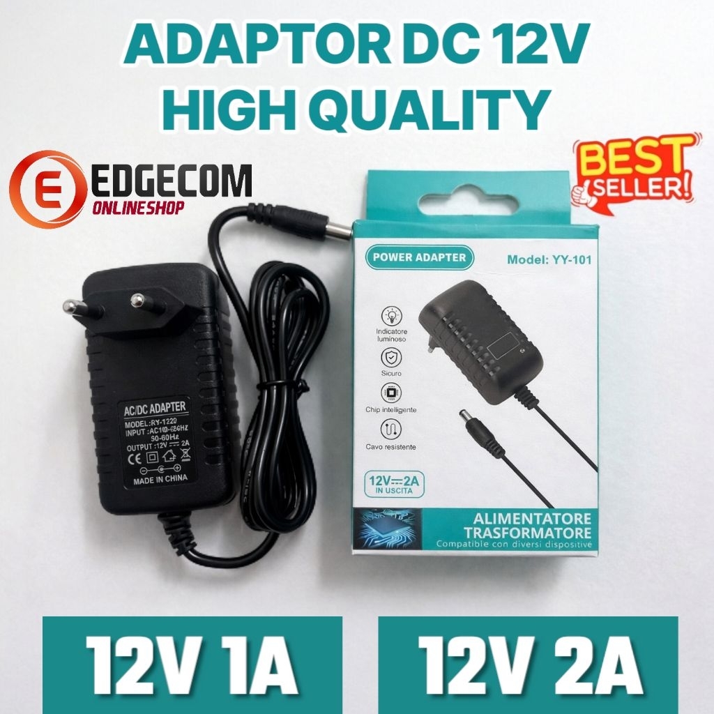 DC 12V คุณภาพสูง ADAPTER 5.5 x 2.1 มม. EU Universal 12V 1A | 12V 2A