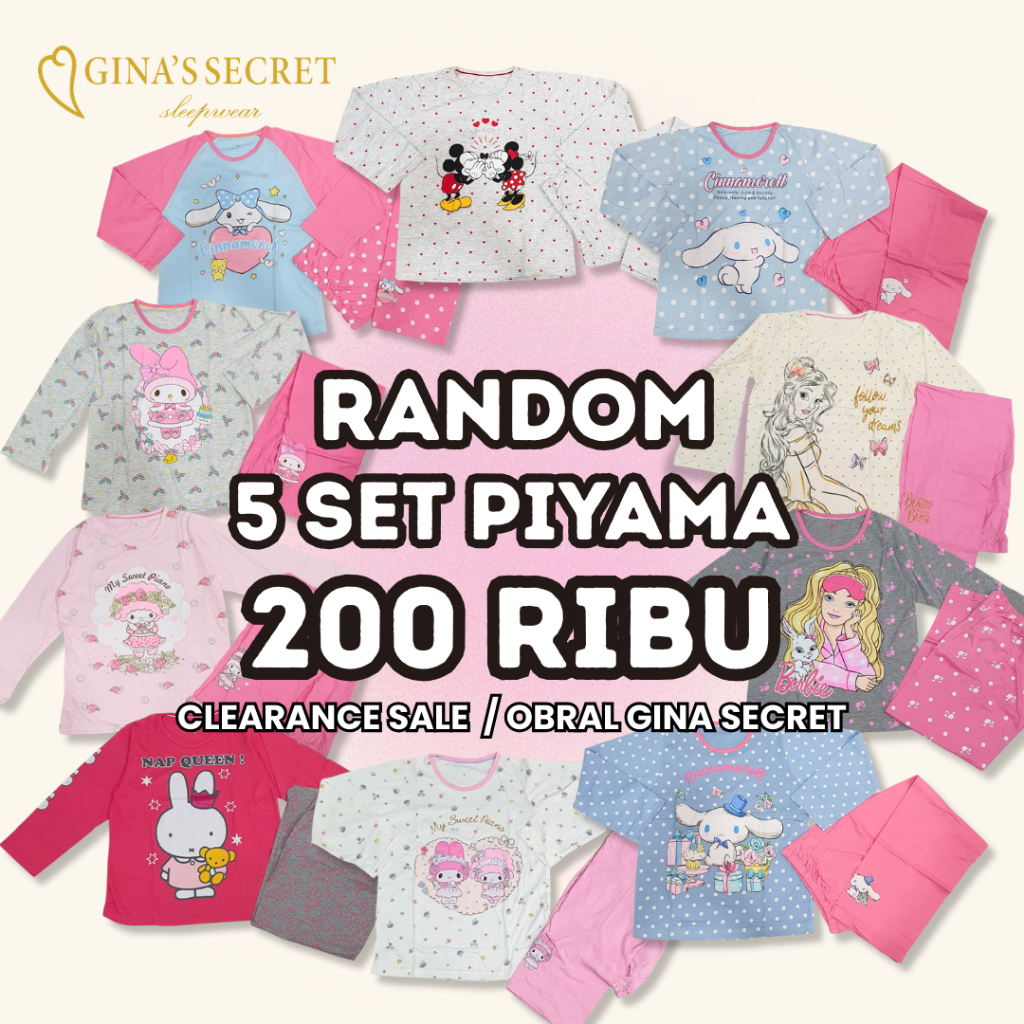 กางเกง/ชุดนอน Top/ชุดนอน Random Motif Men/Women - Clearance Gina Secret Pyjamas