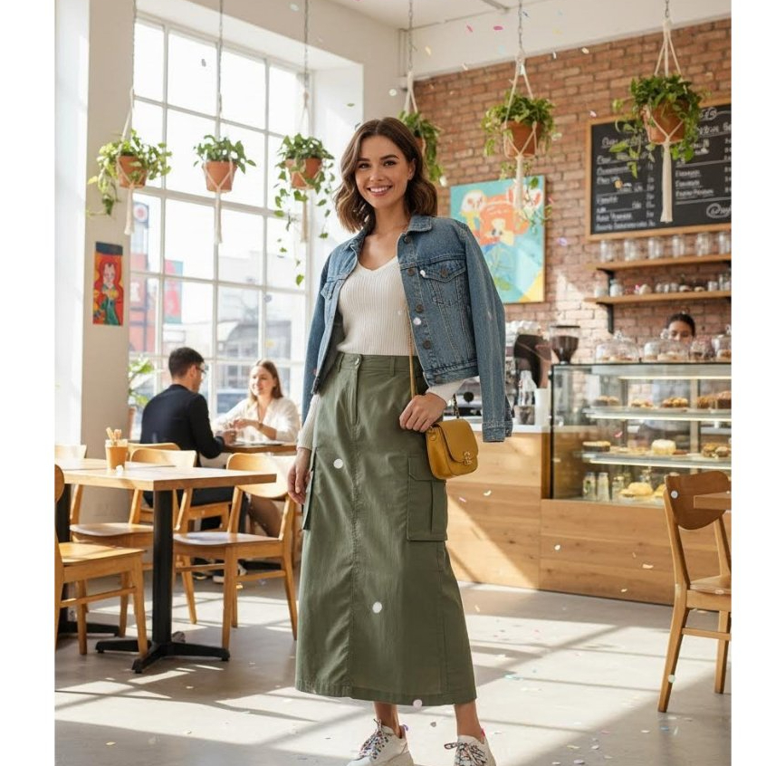 [TOP-04][เกรด B] T*PT*N กระโปรงยาว Cargo Women | กระโปรงยาวผู้หญิง