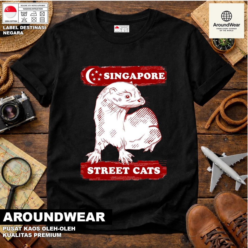 เสื้อยืดโดย SINGAPORE 4 พร้อม NATIONAL TAGS ASAL SINGAPORE PREMIUM SOUVENIR MATERIAL GIFT