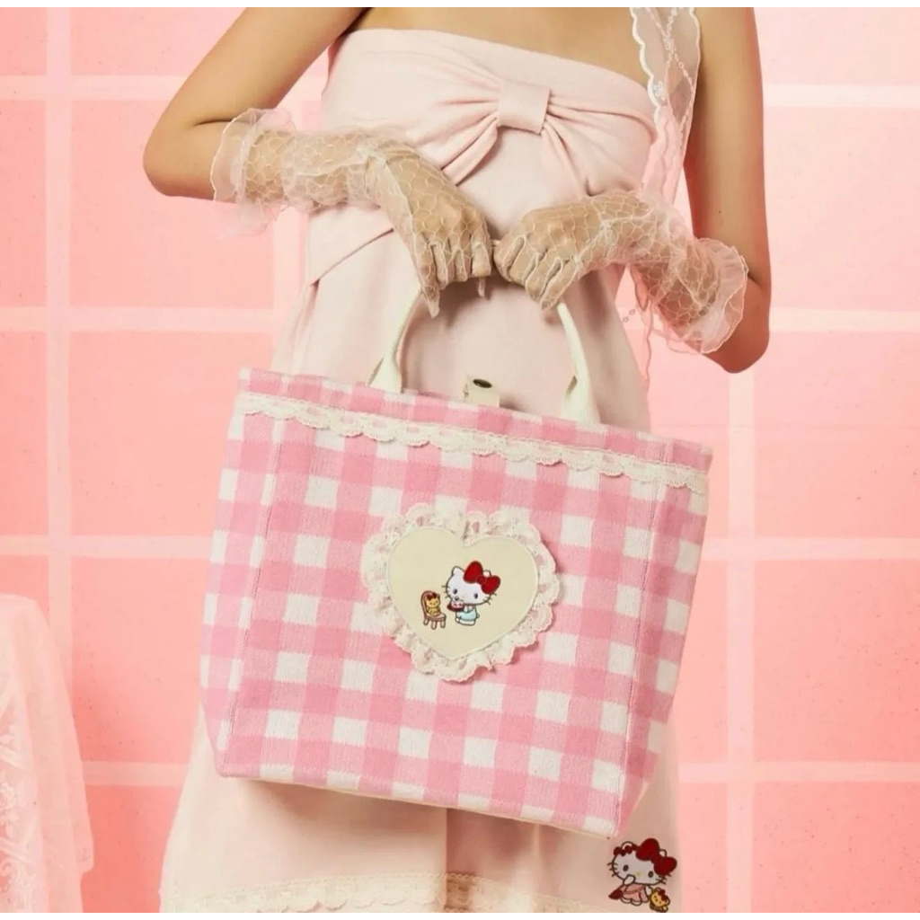 ใหม่ Bebe Plum X Sanrio Hello Kitty Pink Tote Bag Sling Cute Womens Bag