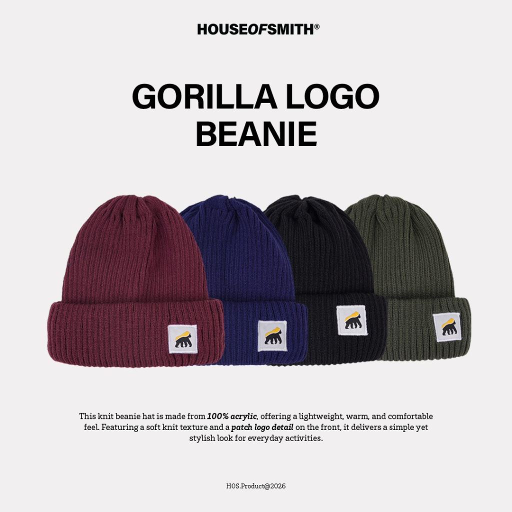หมวก House of Smith - หมวกบีนนี่โลโก้กอริลลา - หมวกบีนนี่