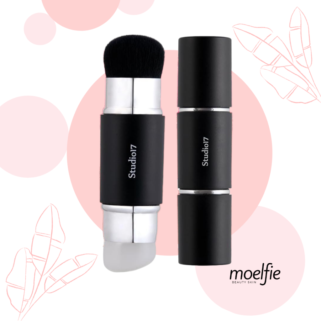 STUDIO17 STUDIO 17 DUAL SILICON BLUSH BRUSH / MAKEUP BRUSH พร้อมปลายซิลิโคนสําหรับ BLUSH / รูปร่าง
