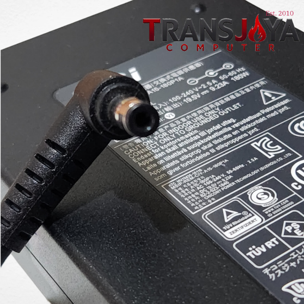 MSI GF65 Thin 10UE-002CA GF62 7RE 8RD MS-16W1 19.5V 9.32A อะแดปเตอร์ชาร์จแล็ปท็อป