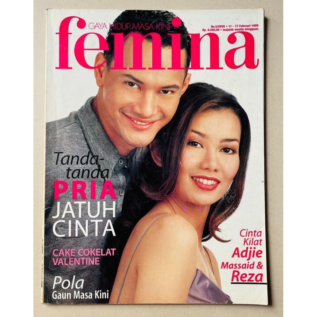 นิตยสาร Femina 11 กุมภาพันธ์ 1999 - ปก Adjie Massid และ Reza Artamevia