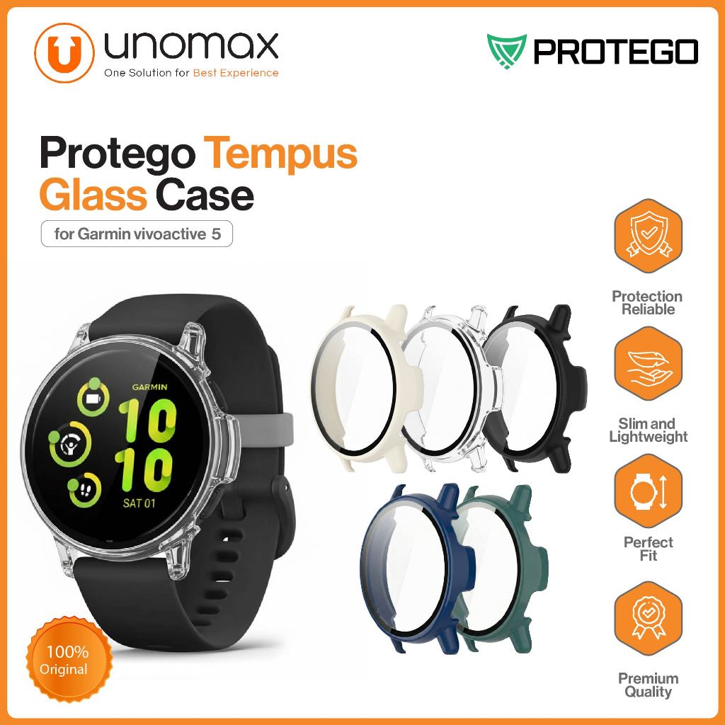Watch Case Garmin Vivoactive 5 Protego Temple Glass Casing (PT-016)