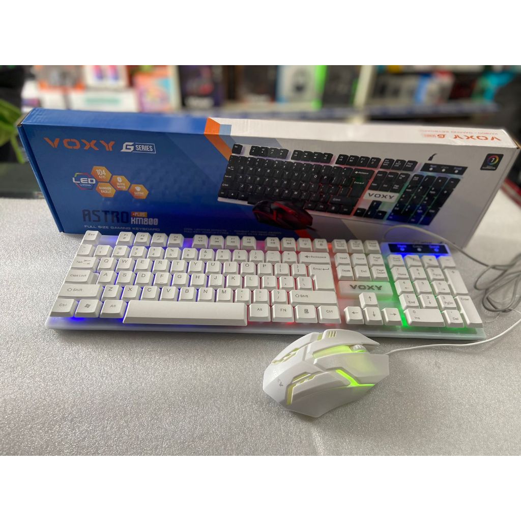 Voxy KM800 LED RGB Gaming Keyboard Mouse - VOXY KEY + MOUSE KM800 RGB WHITE - 05831