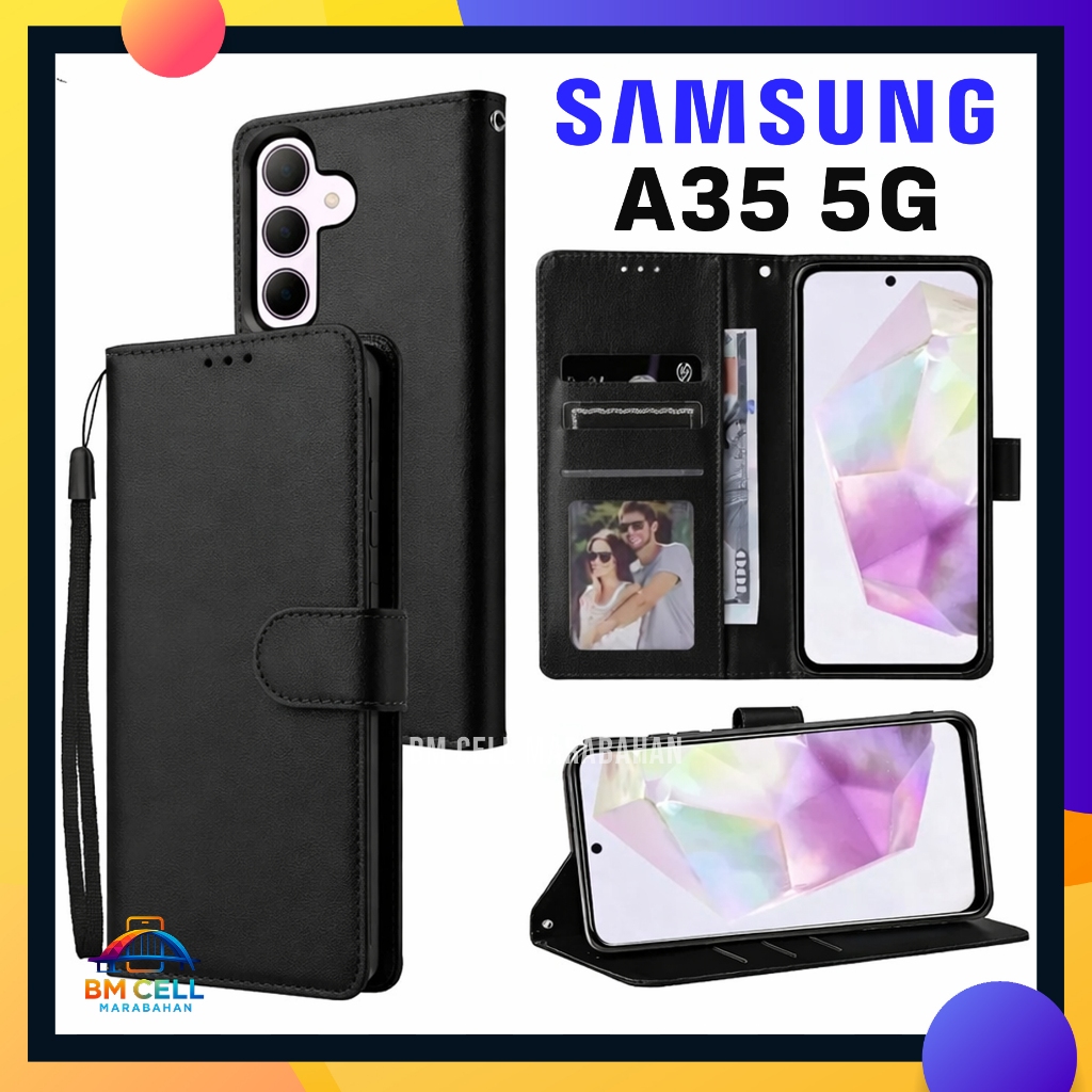 Samsung A35 5G Flip Cover Premium Wallet Softcase Magnetic Card & Money Slot Full Protection