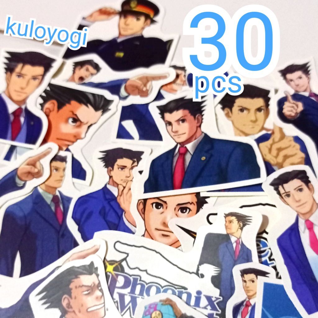 Phoenix Wright Ace Attorney 30 ชิ้นอะนิเมะเกม Phoenix Wright Chromo deco สติกเกอร์สําหรับแล็ปท็อปบัน