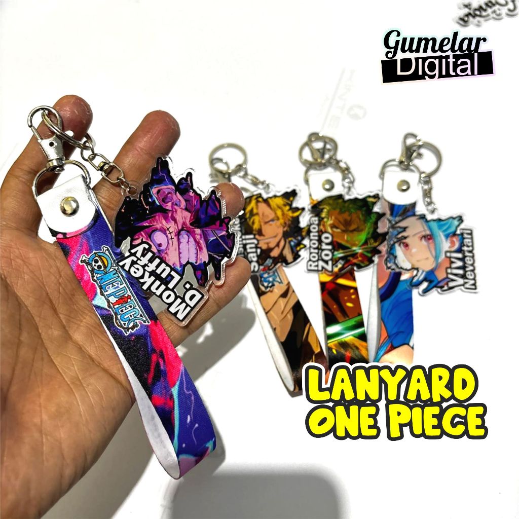 CUTE UNIQUE ONE PIECE LANYARD KEYCHAIN CUTE LUFFY LANYARD KEYCHAIN