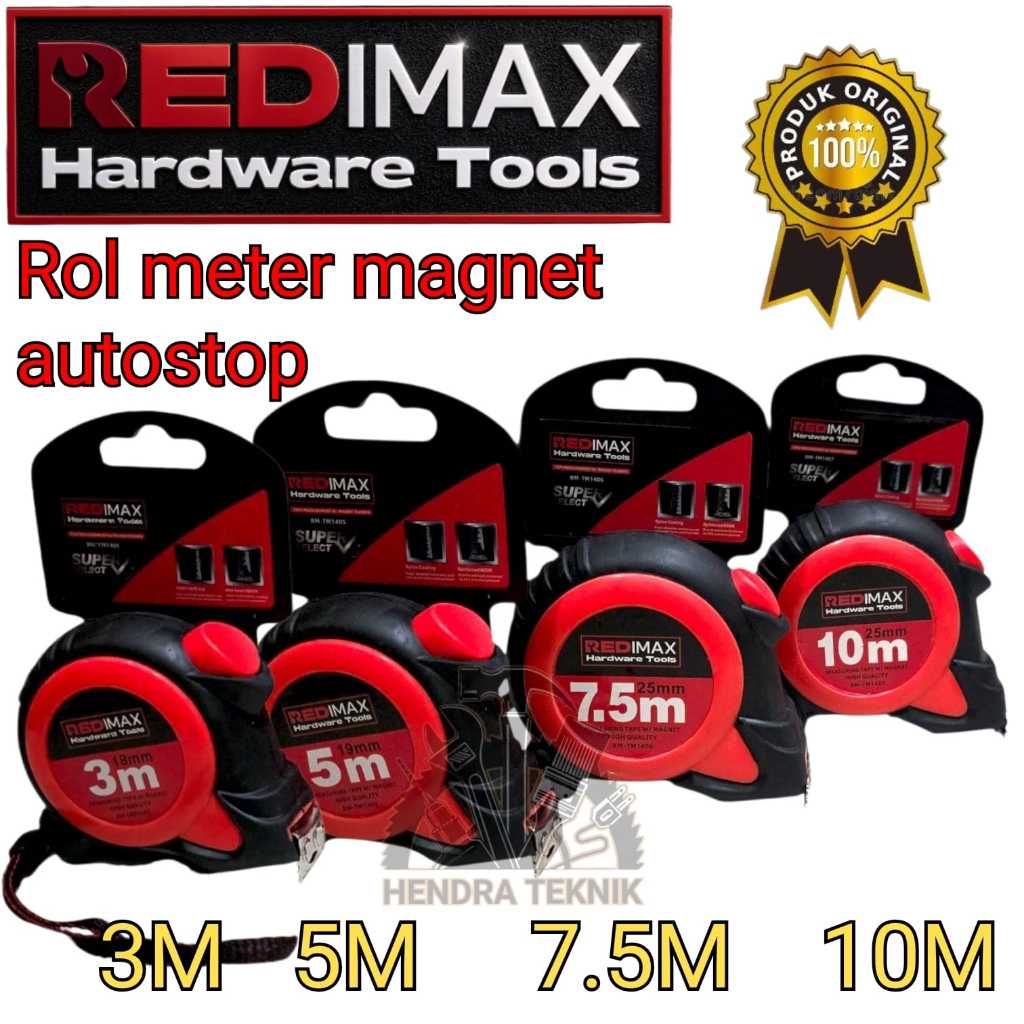 AUTOSTOP แม่เหล็กม้วนเมตร 3M 5M 7.5M 10M ยางเคลือบเมตรม้วน 3 5 7.5 10 เมตร GOOD REDIMAX