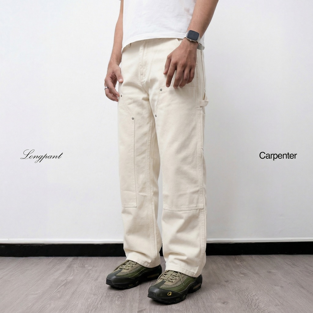 Exhale เครื่องแต่งกาย Longpant Carpenter 7S กางเกงยีนส์กางเกงยาวทราย