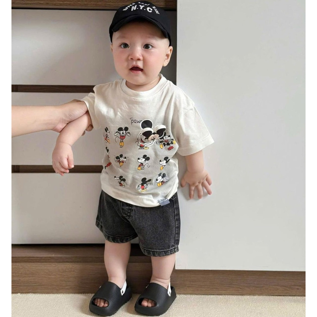 Mickey 3D jeans kids suit one set boys