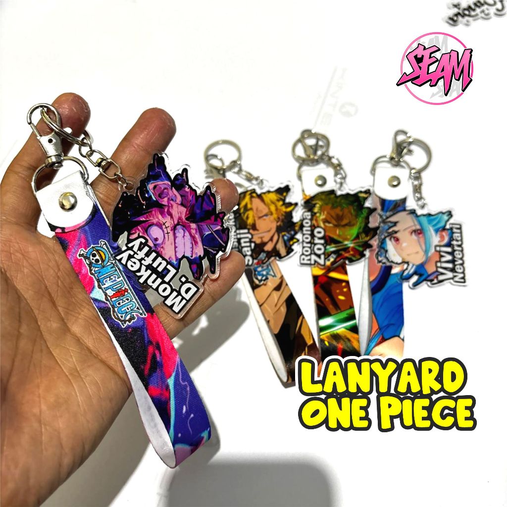 CUTE UNIQUE ONE PIECE LANYARD KEYCHAIN CUTE LUFFY LANYARD KEYCHAIN