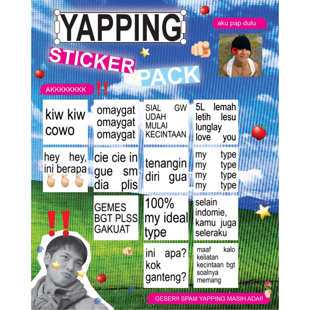 สติ๊กเกอร์ KPOP SET YAPPING TEXT Nct, Riize, Seventeen ฯลฯ