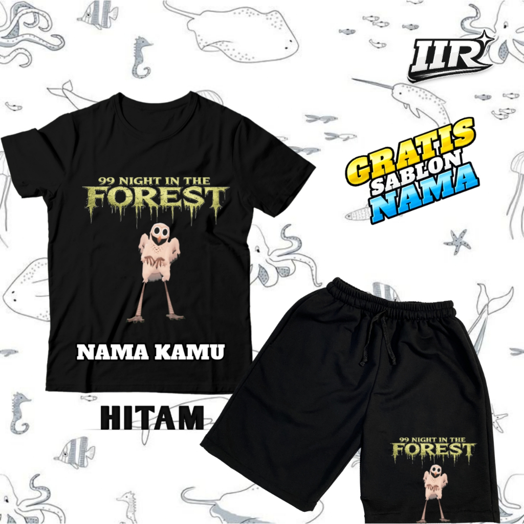 (ชื่อฟรี) Roblox 99 Night in Forest The Owl Kids เสื้อยืดและชุดกางเกงขาสั้น / The OWL 99 Nights In T