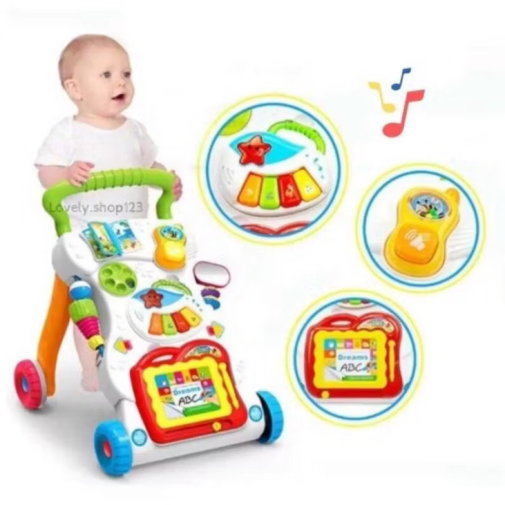 ของเล่นเด็ก Music Walker เครื่องมือการเรียนรู้ Push Walker