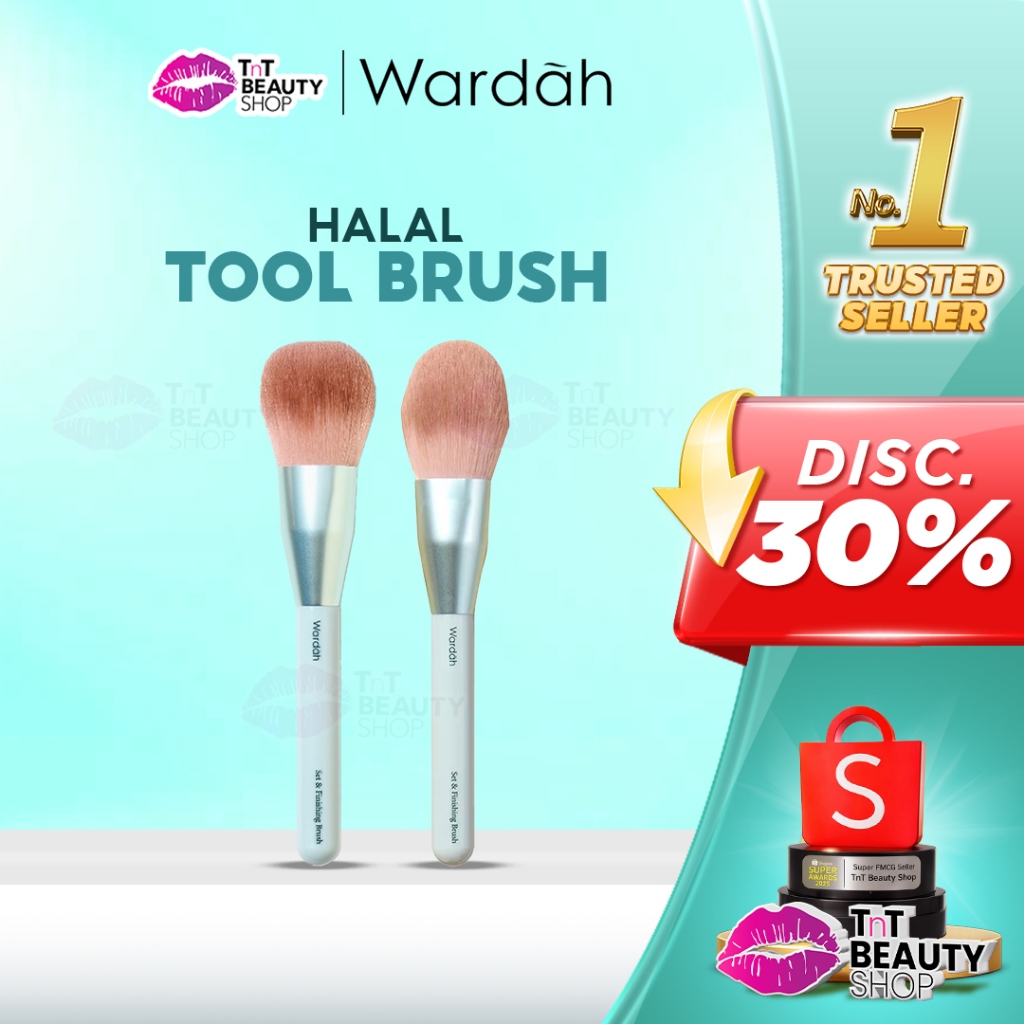 Wardah Halal Tool Brush Wardah Buff & Blend Brush, Wardah Set & Finishing Brush, Colorfit Matte Foun
