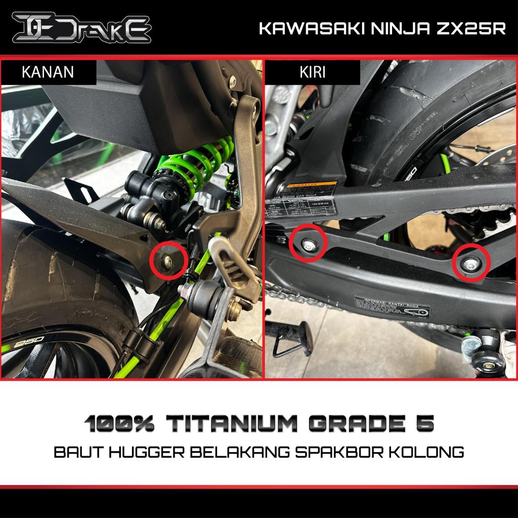 Drake สลักเกลียวไทเทเนียมด้านหลัง Hugger ภายใต้ Fender ZX25RR ZX 25RR ZX25R ZX 25R เดิม