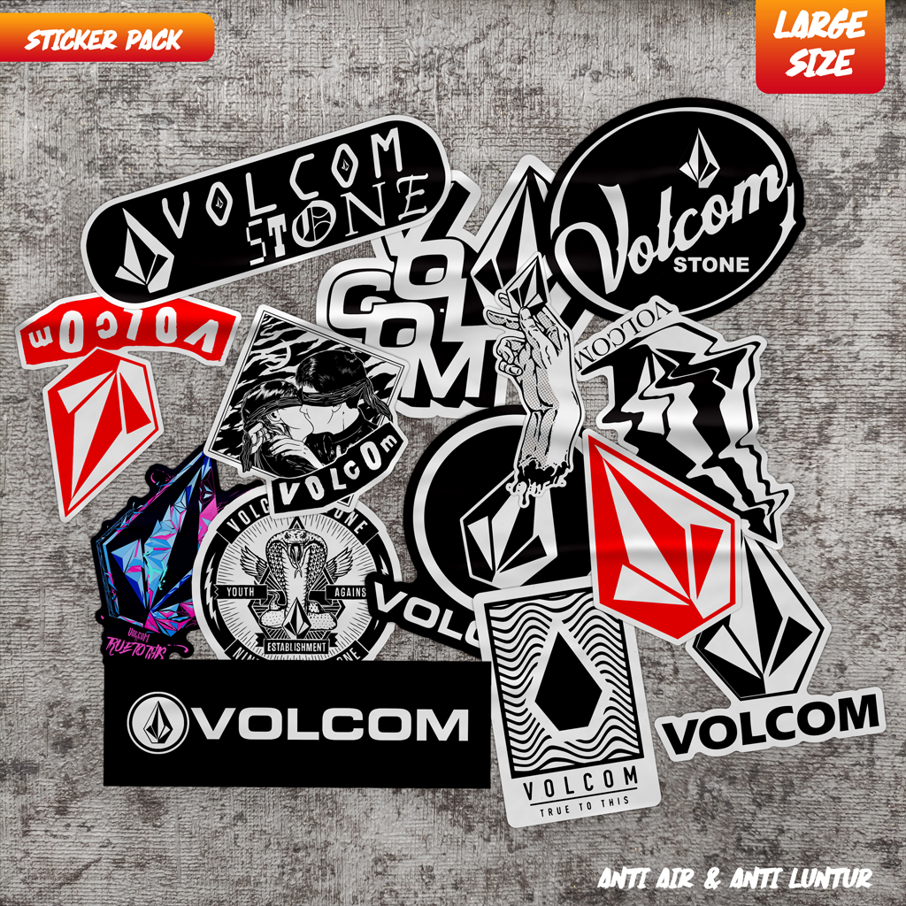 Volcom Distro Stickers ขนาดใหญ่ 14 ชิ้น HP Laptop Helmet
