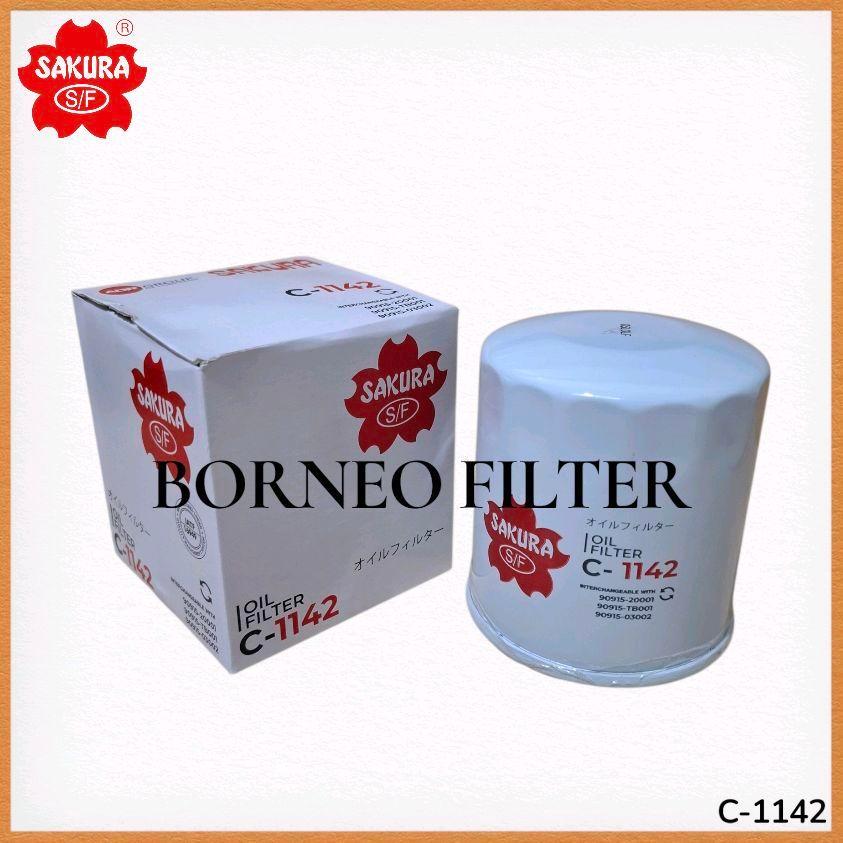 C-1142 กรองน้ํามันซากุระ Innova Fortuner Hilux Hiace Crown Estima ดีเซลเบนซิน C1142 BT223 LF3460 P55