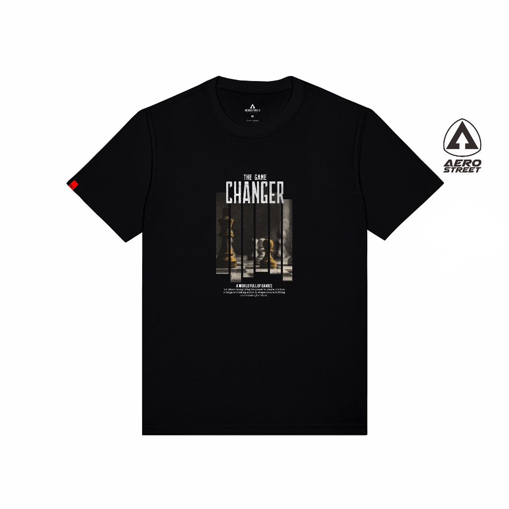 Aerostreet T Shirt Game Changer เสื้อยืดสีเทาเข้ม เสื้อยืด AACAA