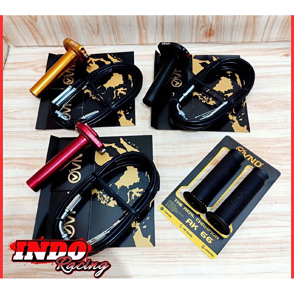 VND Gas Spontan CNC AK 777 + 2 Plus Handgrip AK 66 สําหรับ Original VND Racing Universal สายแก๊ส