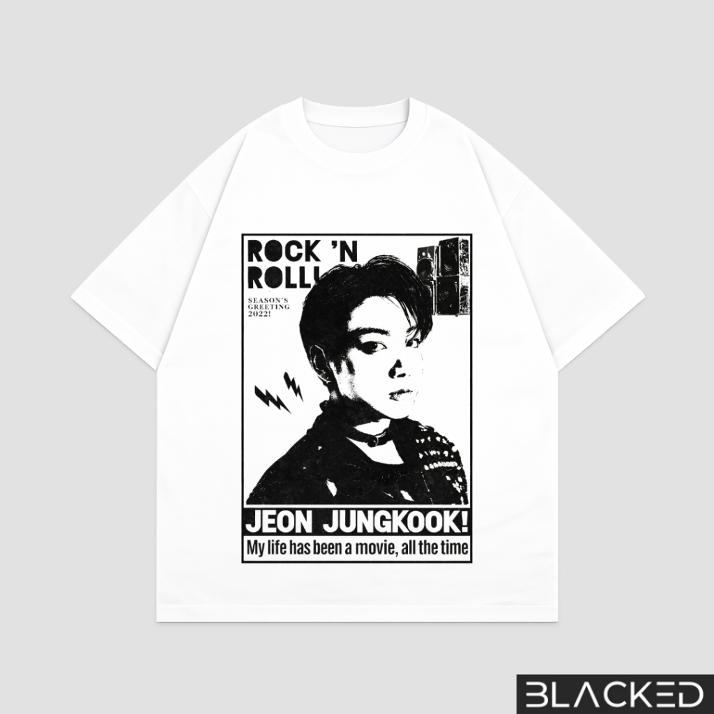 BLACKED-SHIRT OVERSIZE BTS JEON JUNGKOOK ROCK N ROLL