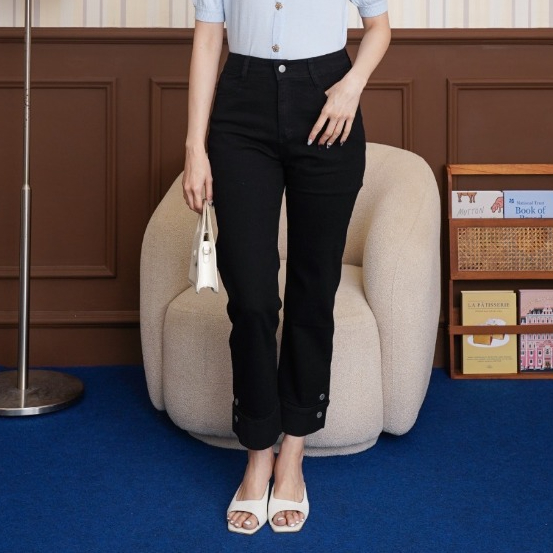 เสื้อผ้า KATUN MKY YEBIN BOYFRIEND JEANS HW BUTTON VARIATION DENIM COTTON