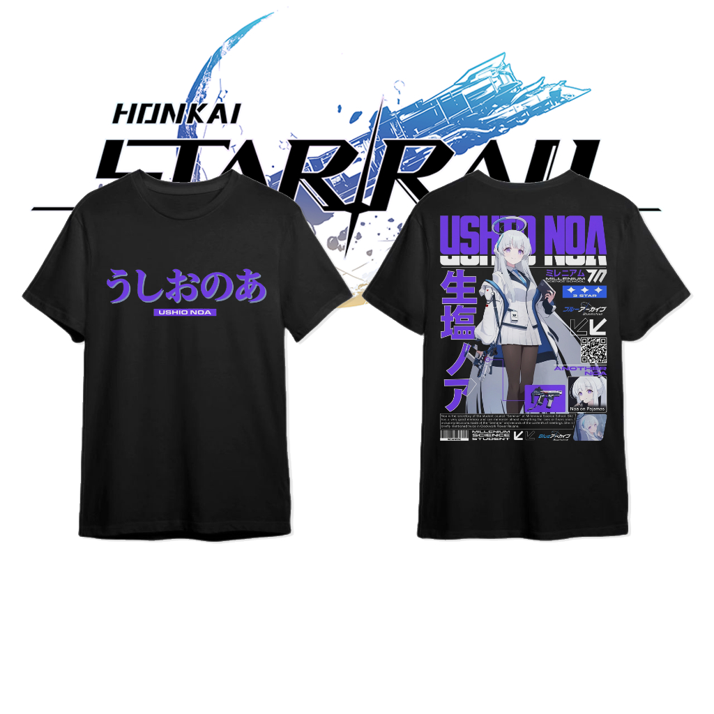 OSHINO NOA BLUE ARCHIVE OSHIO NOA DB เสื้อยืดอะนิเมะเกม Blue Archive Unisex