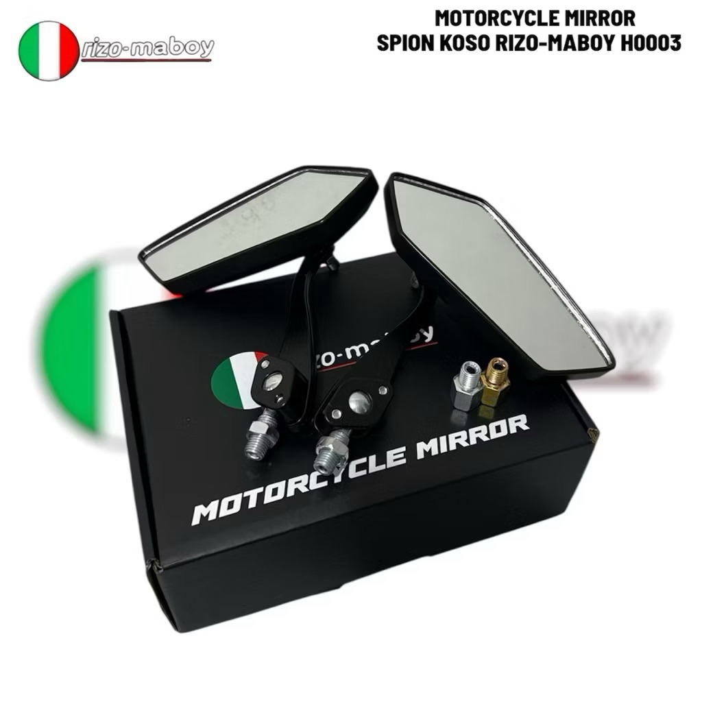 RIZO-MABOY KOSO BLACK SERIES MIRROR WHITE GLASS UNIVERSAL HONDA YAMAHA ORIGINAL