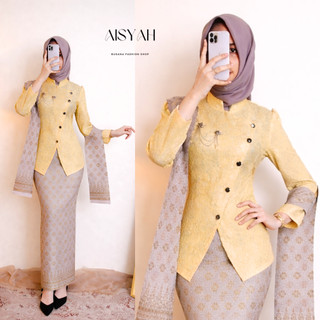 (NEW ARRIVAL 2026) KEBAYA ELSYIFA JANGGAN SPECIAL BUTTER YELLOW BUSUI FRIENDLY KEBAYA BROKAT PAYET MUTIARA FREE BROS ROK + SELENDANG TREND WISUDA DAN LAMARAN TERBARU